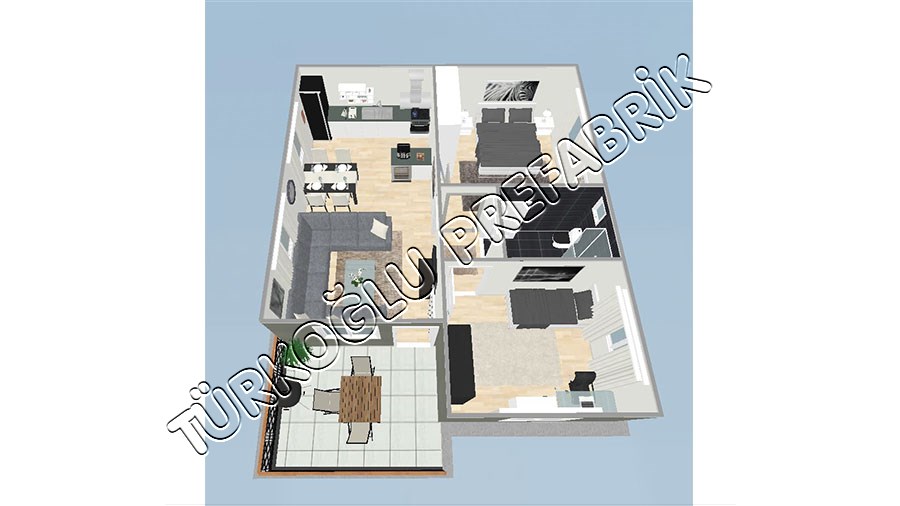 73 M2 Özel Prefabrik Proje Planları