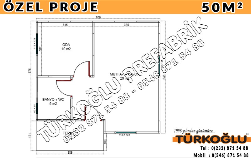 50 M2 Özel Prefabrik Proje Planları